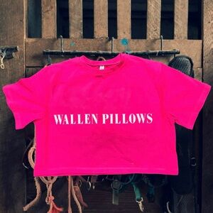 WALLEN PILLOWS MORGAN WAllEN BRIGHT PINK CROP TOP